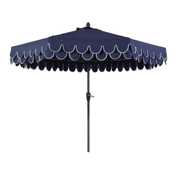 Tracy 9 ft. Classic MidCentury Scalloped Fringe Market Patio Umbrella